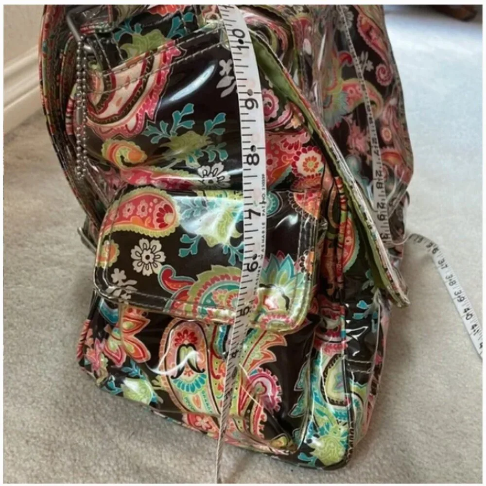 Kalencom New Orleans diaper messenger bag changing mat zipper pouch paisley